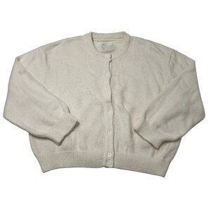Daily Drills Cream Button-Up Knit Cardigan